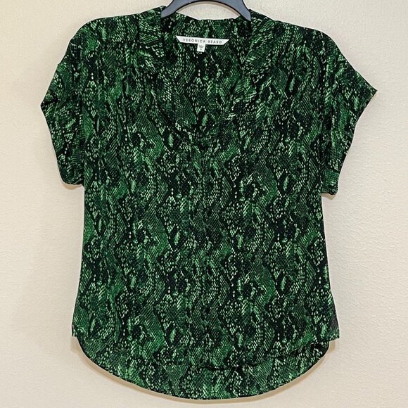 Veronica Beard Merci Python Print Silk Blouse Size 10 EUC - Picture 4 of 10